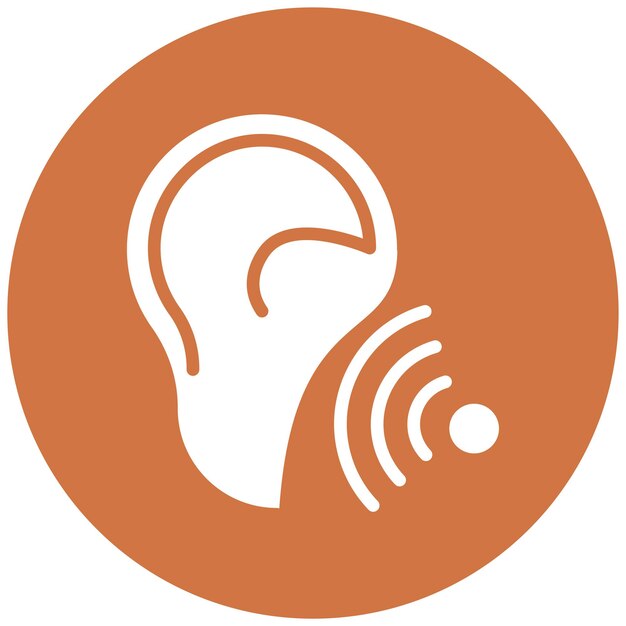 Estilo del icono de la prueba de audición de diseño vectorial