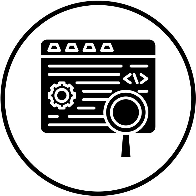 Estilo del icono de prueba del código de diseño vectorial