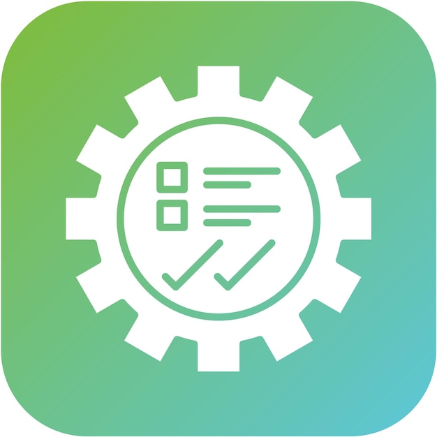Estilo del icono de prueba de engranajes de diseño vectorial