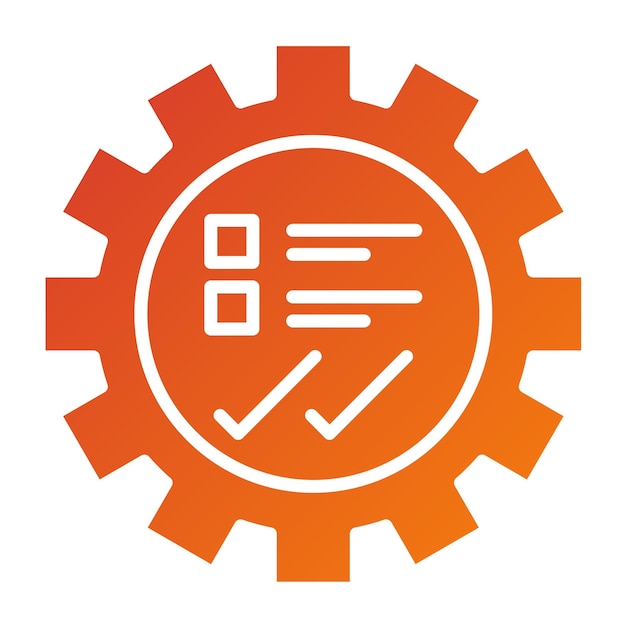 Estilo del icono de prueba de engranajes de diseño vectorial