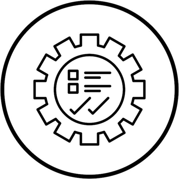 Estilo del icono de prueba de engranajes de diseño vectorial