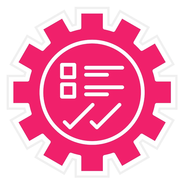 Estilo del icono de prueba de engranajes de diseño vectorial
