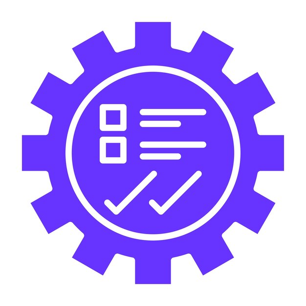 Estilo del icono de prueba de engranajes de diseño vectorial