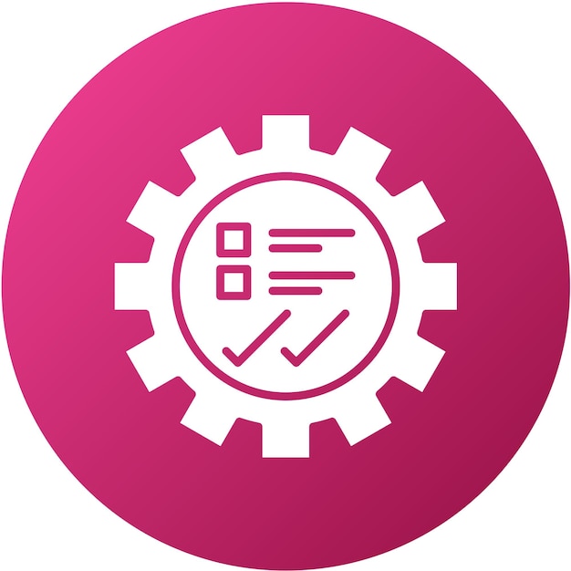 Estilo del icono de prueba de engranajes de diseño vectorial