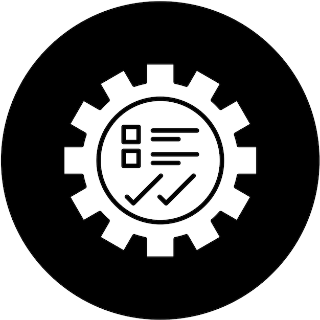 Estilo del icono de prueba de engranajes de diseño vectorial