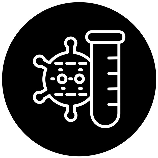 Estilo del icono de prueba de virus de diseño vectorial
