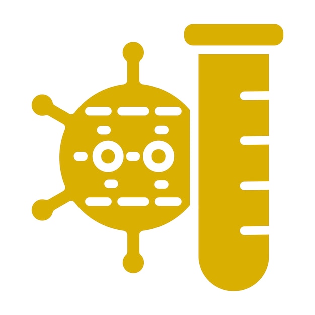 Estilo del icono de prueba de virus de diseño vectorial