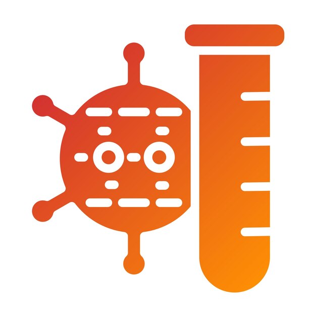 Estilo del icono de prueba de virus de diseño vectorial