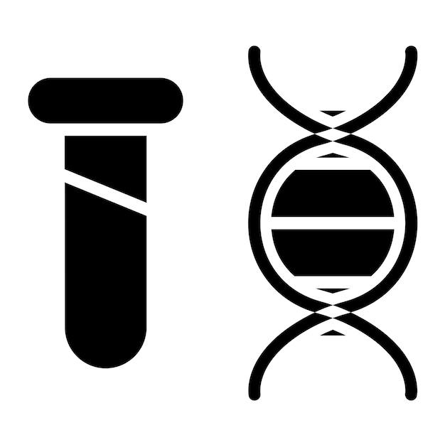 Estilo del icono de pruebas genéticas de diseño vectorial