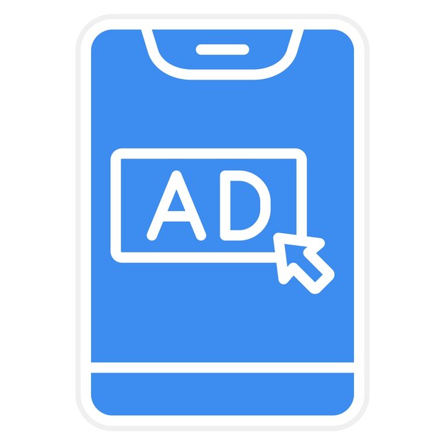 Estilo de icono de publicidad en línea de diseño vectorial