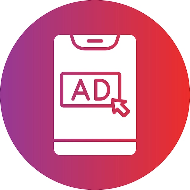 Estilo de icono de publicidad en línea de diseño vectorial