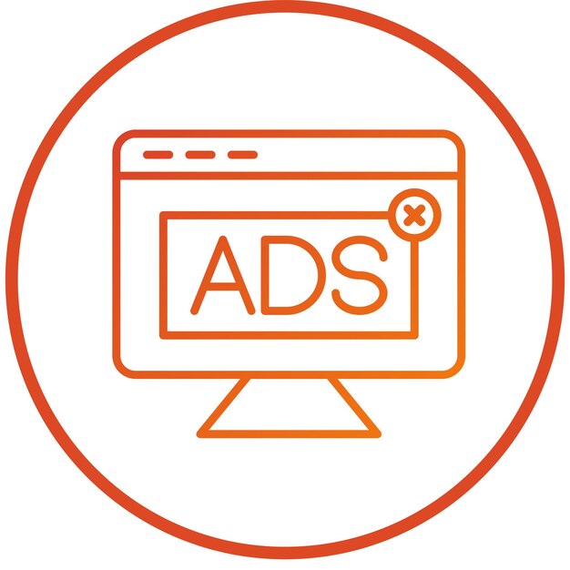 Estilo de icono de publicidad nativo de diseño vectorial
