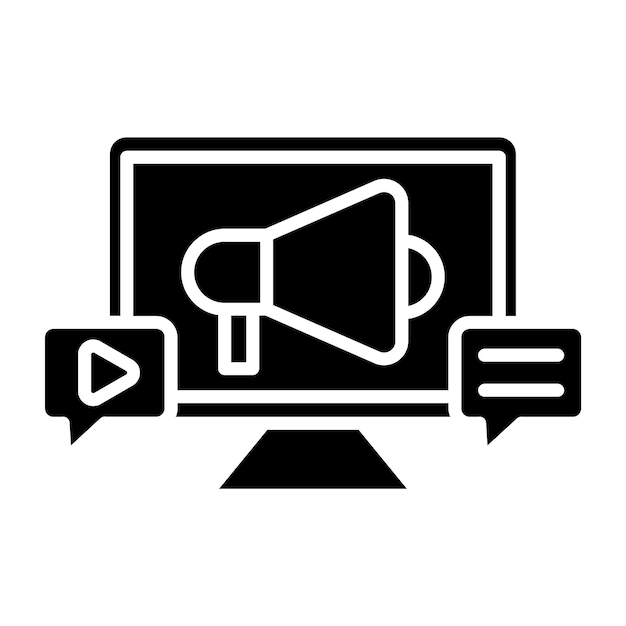 Estilo de icono de publicidad social de diseño vectorial