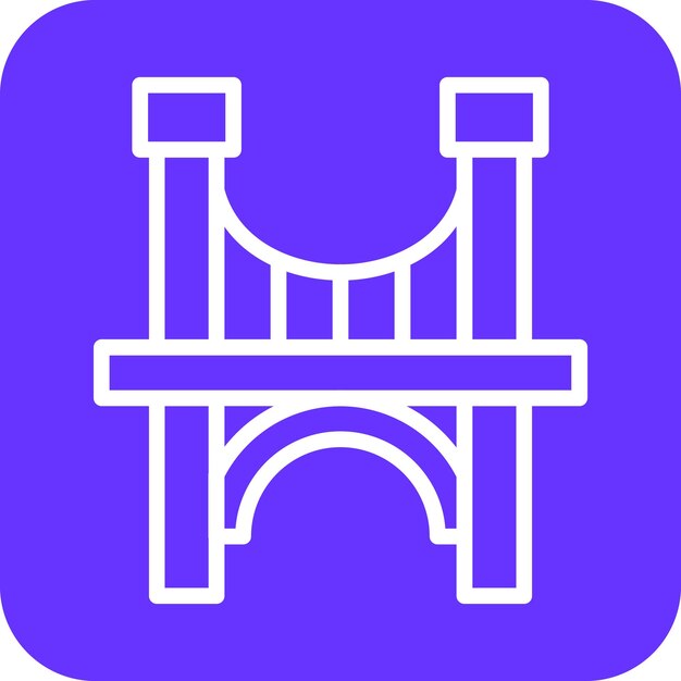 Estilo del icono del puente de diseño vectorial