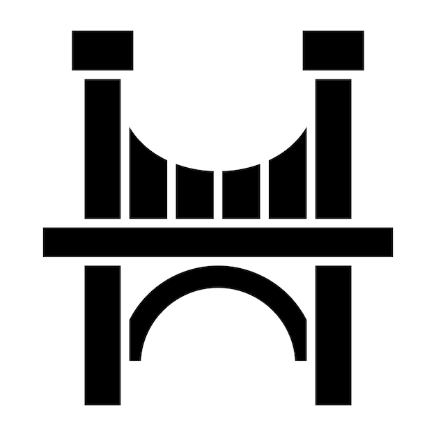 Estilo del icono del puente de diseño vectorial