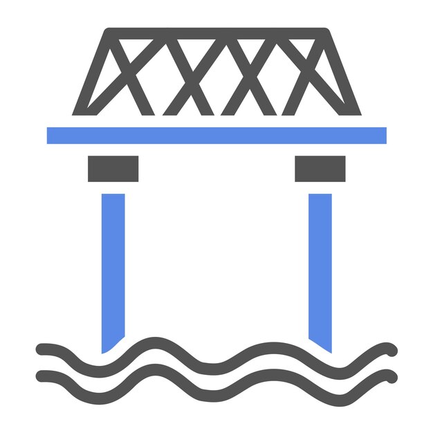 Estilo del icono del puente de diseño vectorial