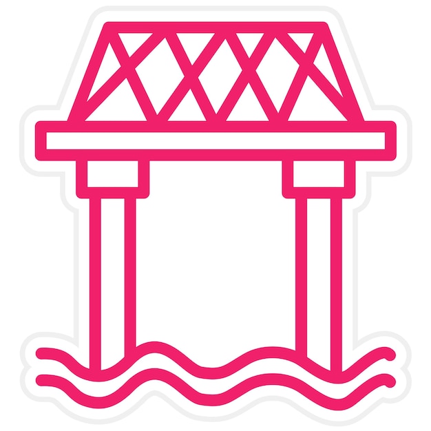 Estilo del icono del puente de diseño vectorial