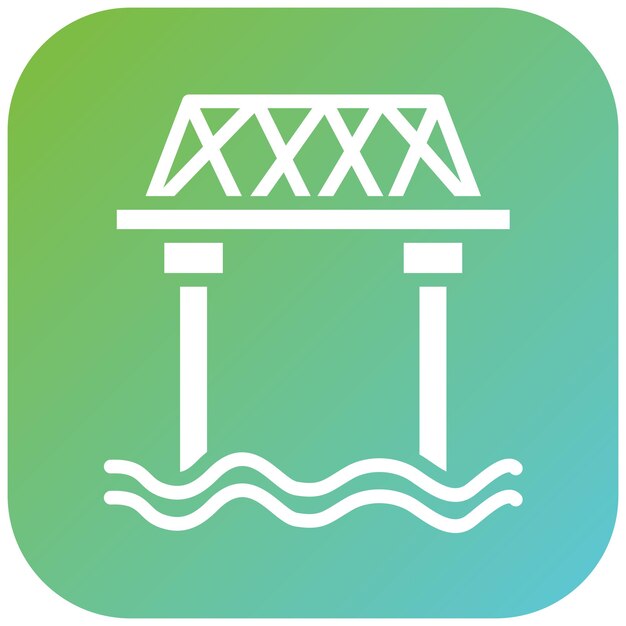 Estilo del icono del puente de diseño vectorial