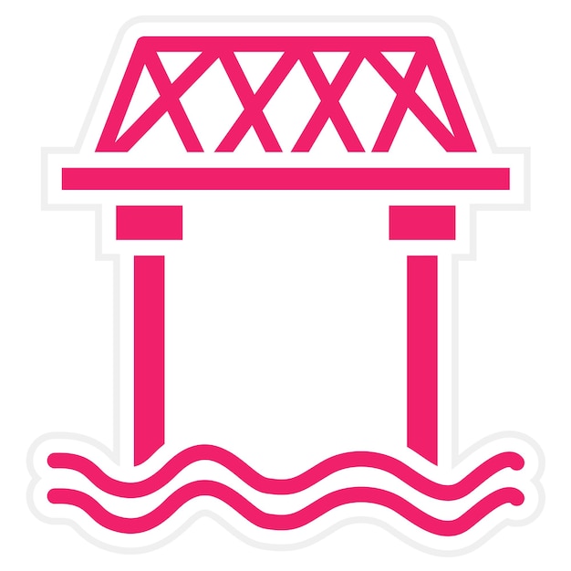 Estilo del icono del puente de diseño vectorial