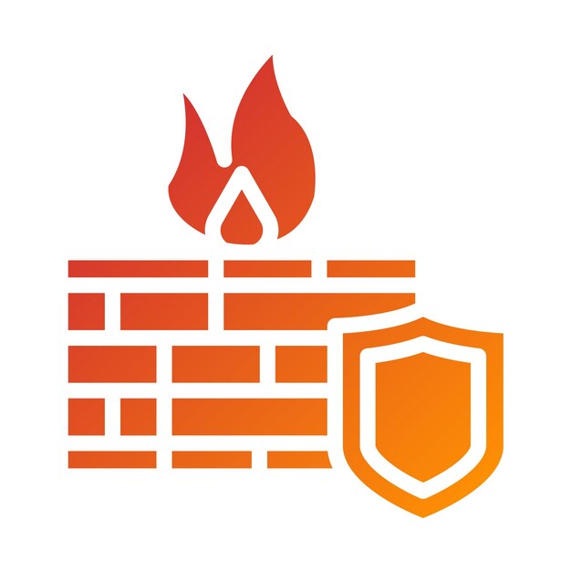 Estilo del icono de la puerta del cortafuegos de diseño vectorial