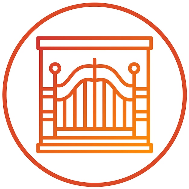 Estilo del icono de la puerta de diseño vectorial