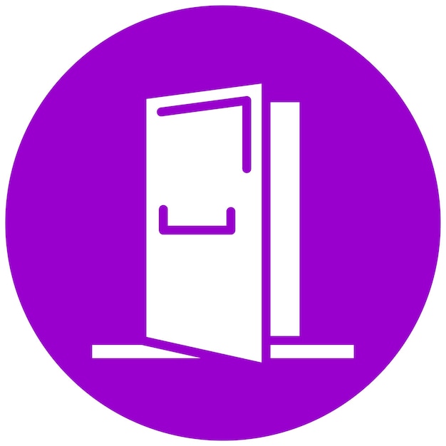 Estilo del icono de la puerta de diseño vectorial