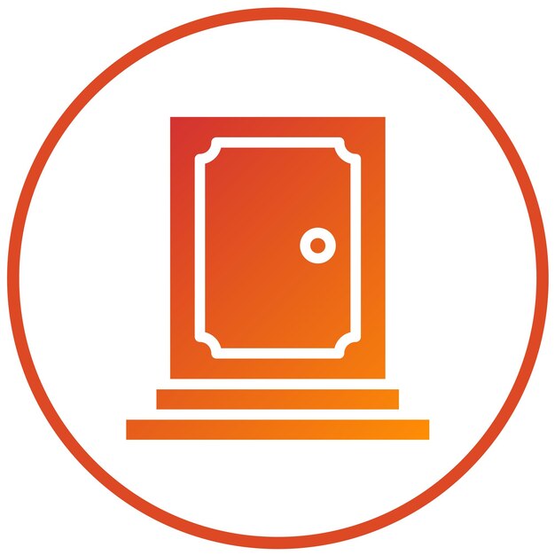Estilo del icono de la puerta de diseño vectorial
