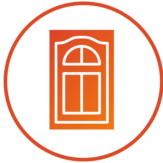 Estilo del icono de la puerta de diseño vectorial