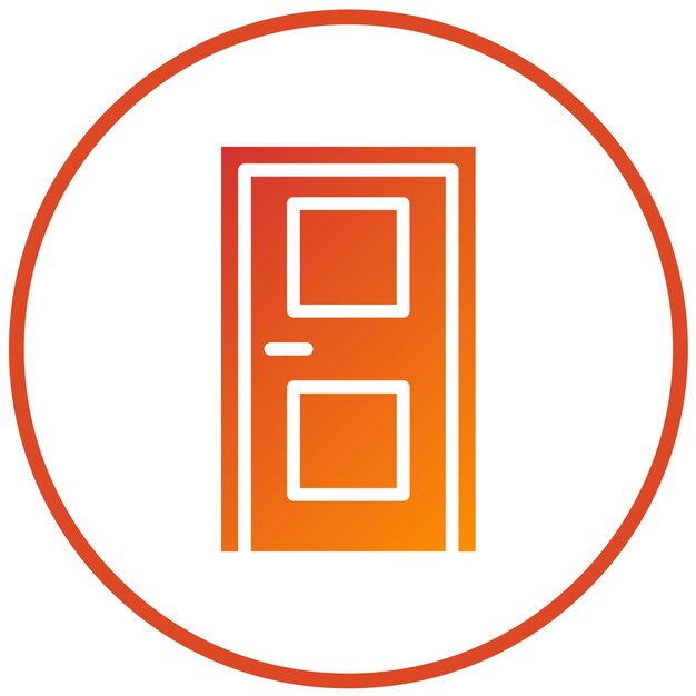Estilo del icono de la puerta de diseño vectorial