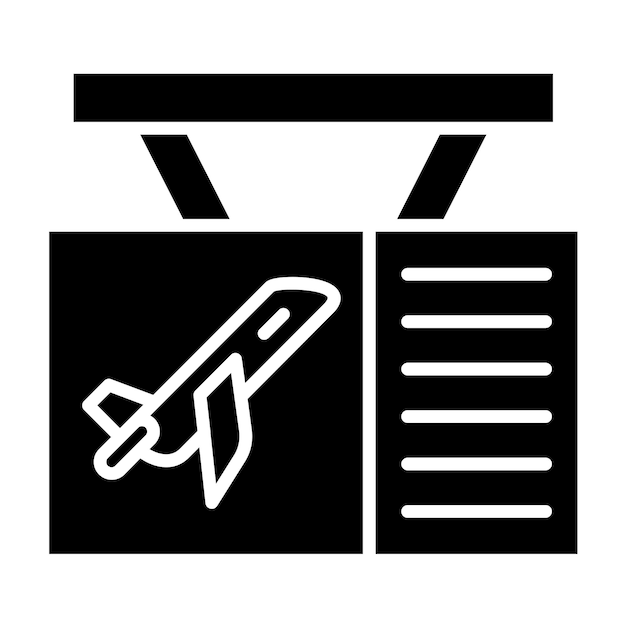 Estilo del icono de la puerta de embarque de diseño vectorial