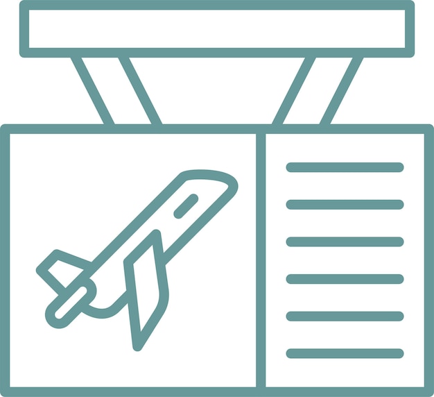 Estilo del icono de la puerta de embarque de diseño vectorial