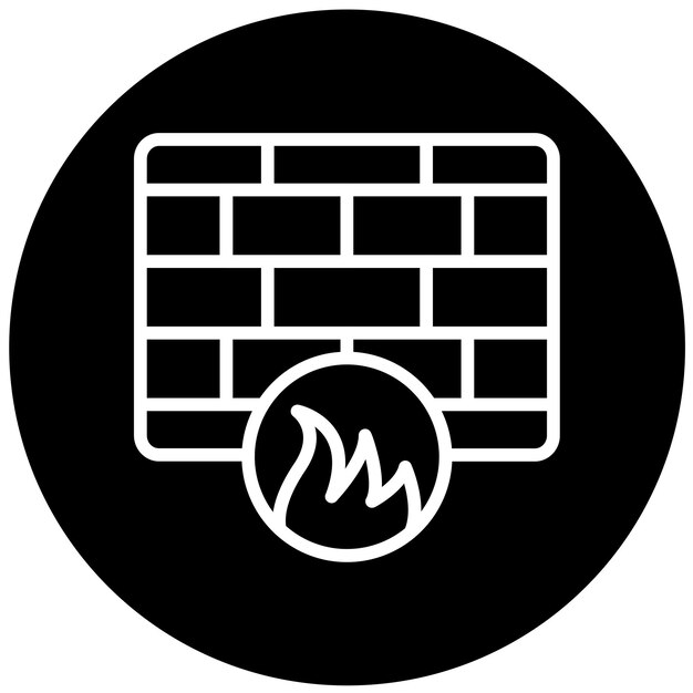 Estilo de icono de la puerta de enlace del cortafuegos de diseño vectorial