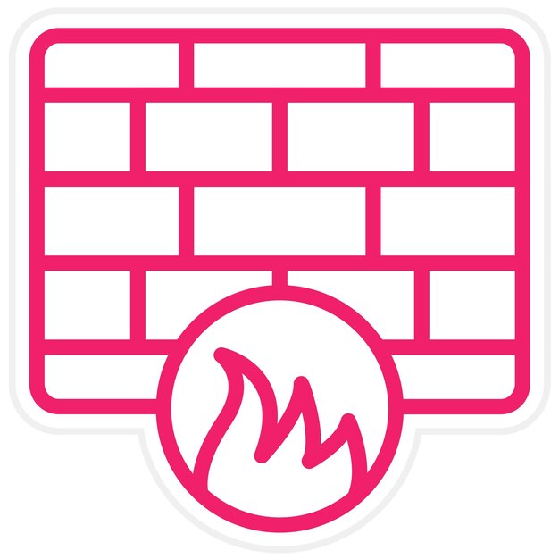 Estilo de icono de la puerta de enlace del cortafuegos de diseño vectorial