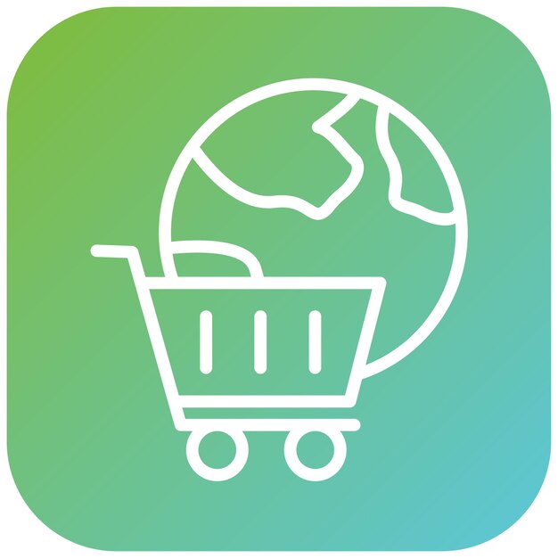 Estilo del icono de la puerta de entrada del carrito de diseño vectorial
