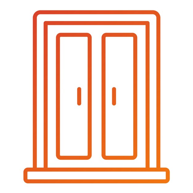 Estilo del icono de la puerta del espacio de diseño vectorial