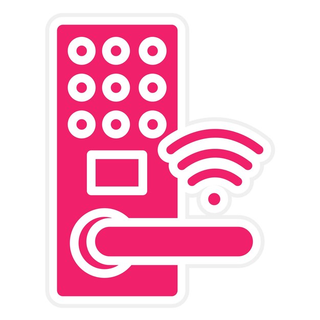 Estilo del icono de la puerta inteligente de diseño vectorial