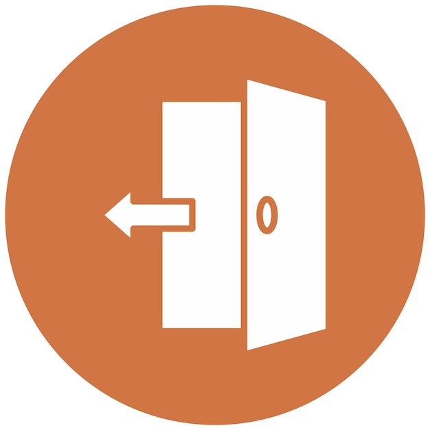 Estilo del icono de la puerta de salida de diseño vectorial