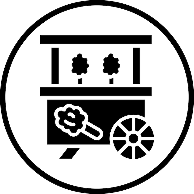 Estilo del icono del puesto de algodón caramelo