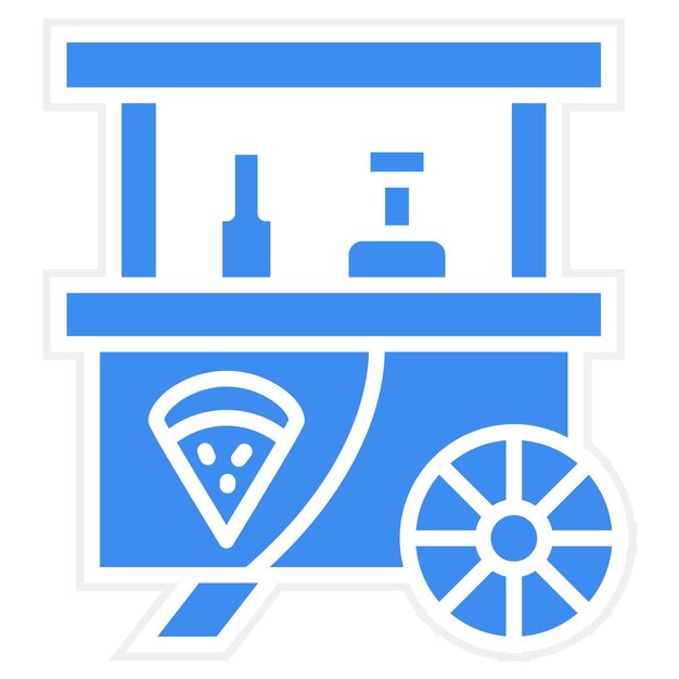 Estilo del icono del puesto de pizza