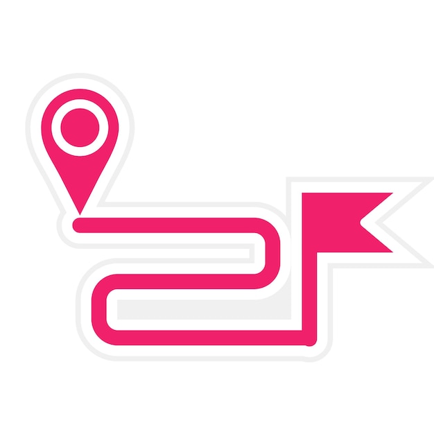 Estilo del icono del punto de destino del diseño vectorial