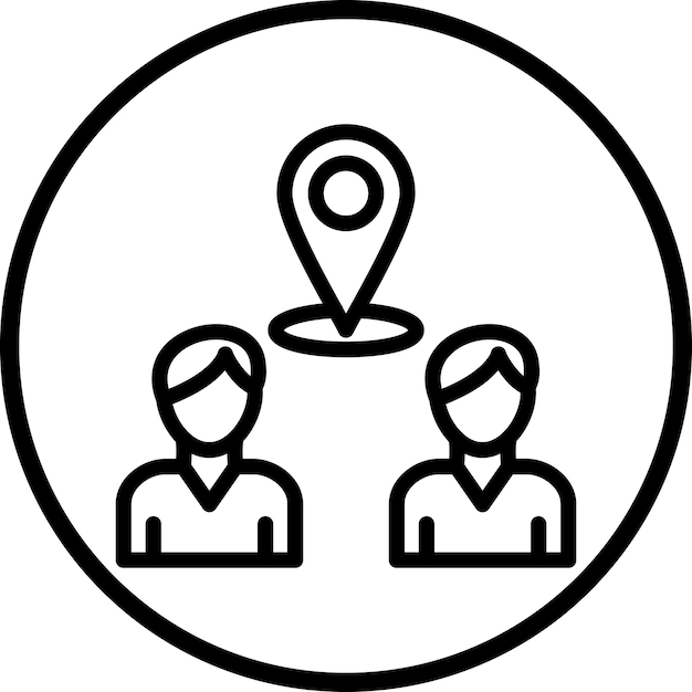Estilo del icono del punto de encuentro del diseño vectorial