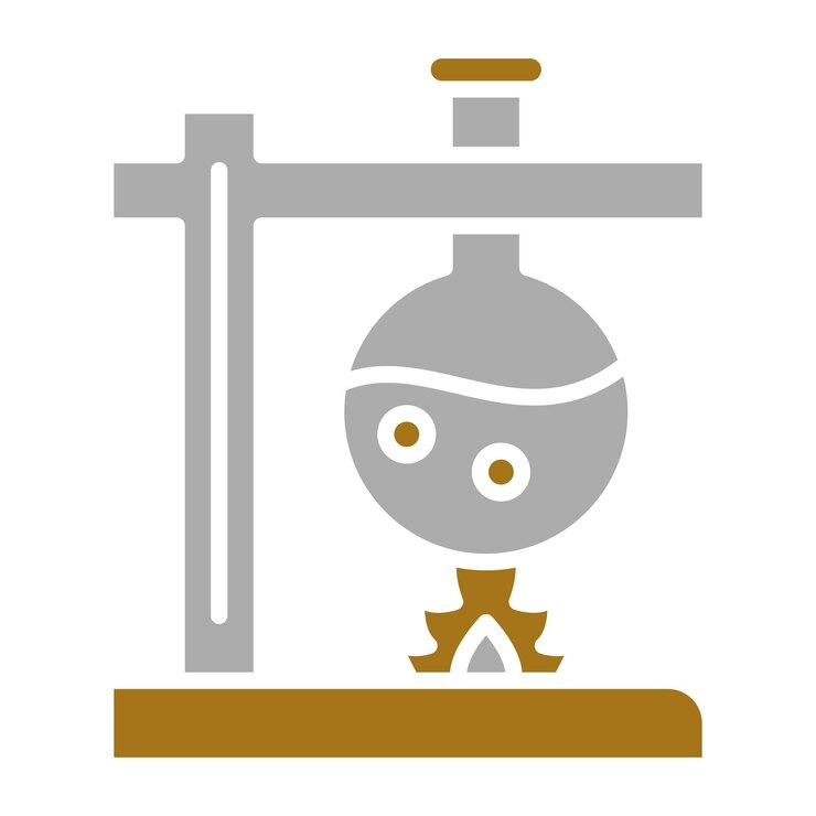 Vector estilo de icono químico en llamas