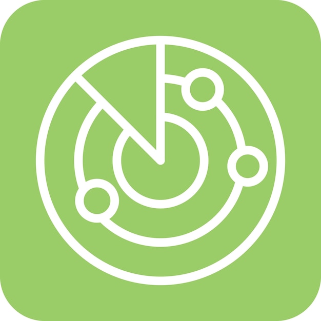 Estilo del icono del radar de diseño vectorial