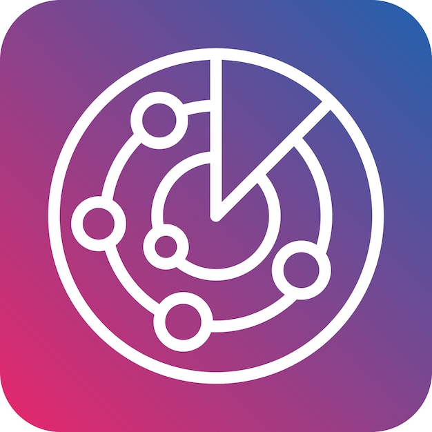 Estilo del icono del radar de diseño vectorial