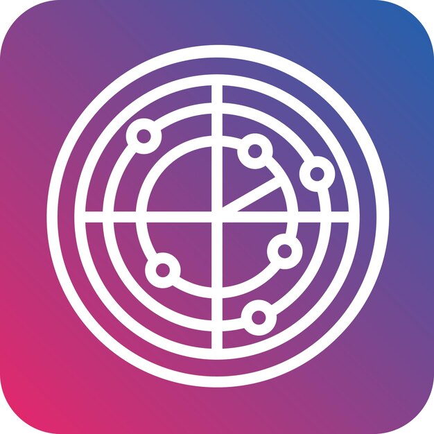 Estilo del icono del radar de diseño vectorial