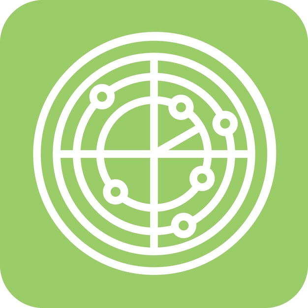 Estilo del icono del radar de diseño vectorial