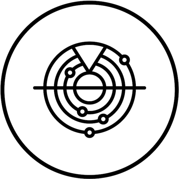 Estilo del icono del radar de diseño vectorial