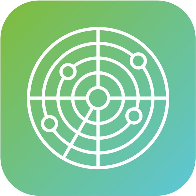 Estilo del icono del radar de diseño vectorial