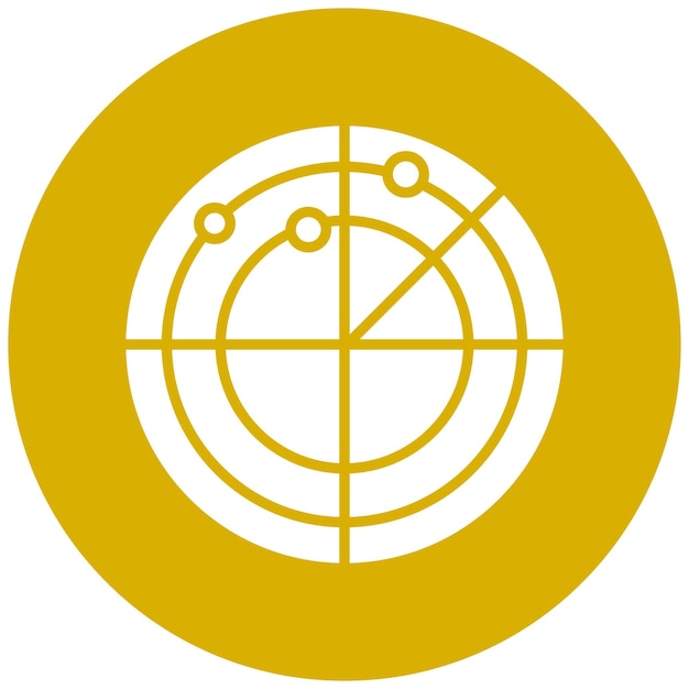 Estilo del icono del radar de diseño vectorial