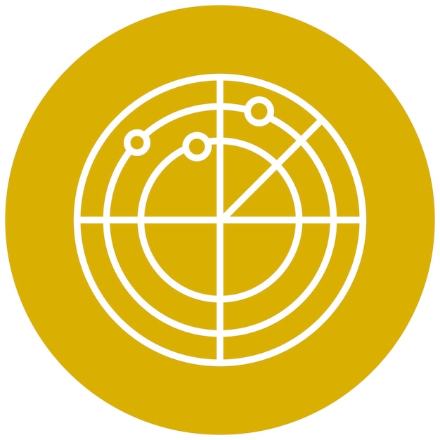 Estilo del icono del radar de diseño vectorial